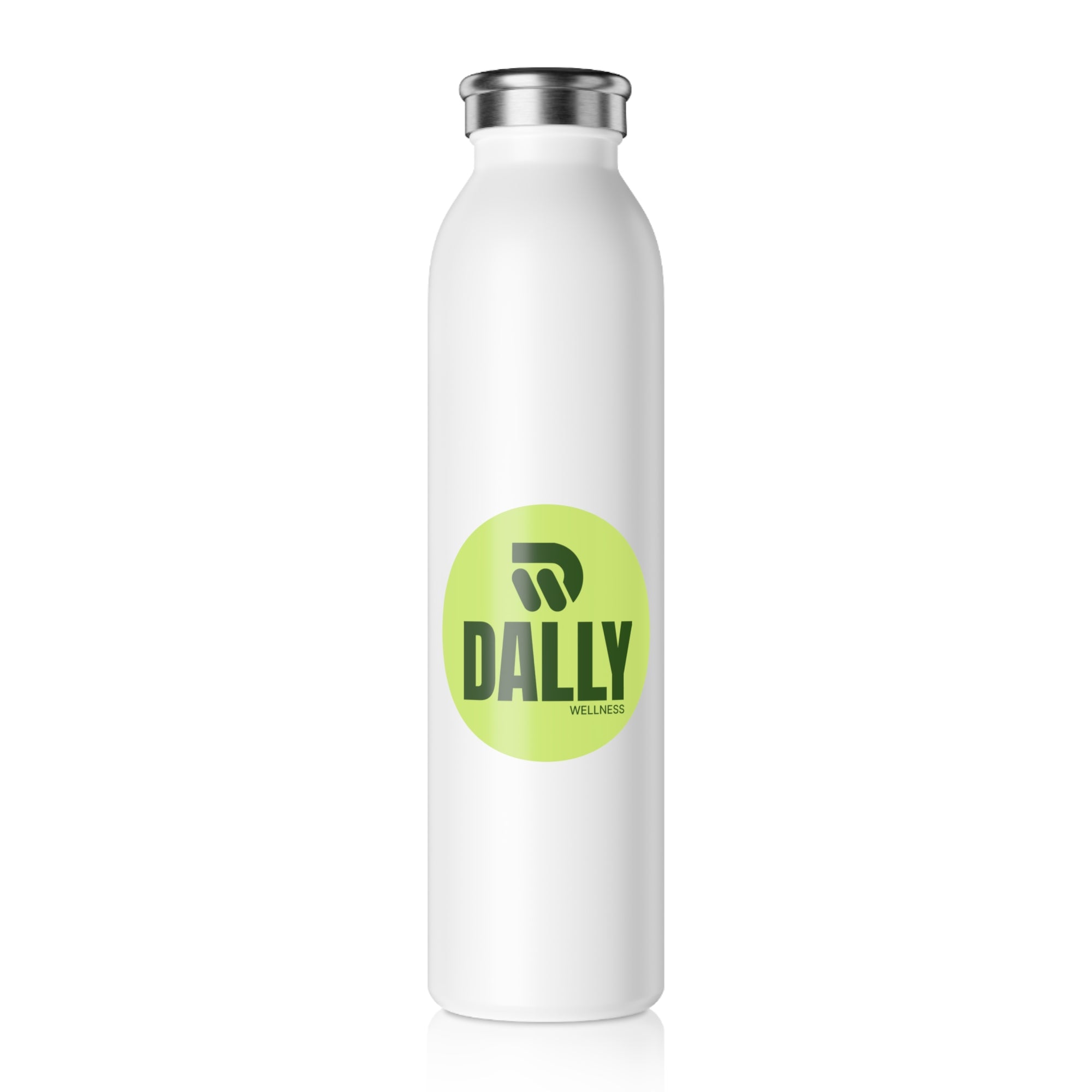 Green Logo Slim Water Bottle, Stylish Hydration Bottle for Fitness, Gym, Yoga and Travel